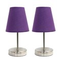 Star Brite Basic Table Lamp with Purple Shade - Purple; Sand Nickel - Pack of 2 ST35012